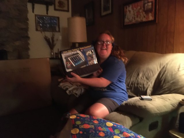 Melissa opening birthday presents